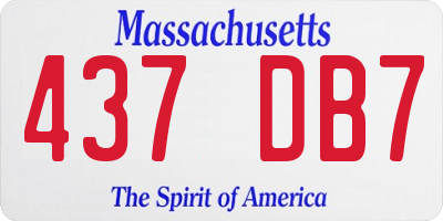 MA license plate 437DB7