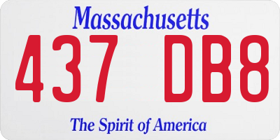 MA license plate 437DB8