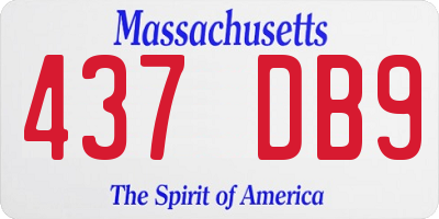 MA license plate 437DB9