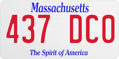 MA license plate 437DC0