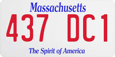 MA license plate 437DC1