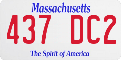 MA license plate 437DC2