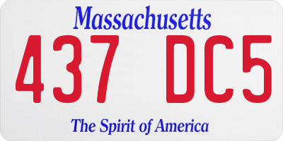 MA license plate 437DC5