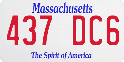 MA license plate 437DC6