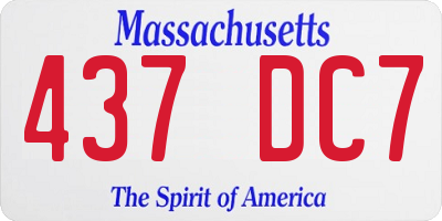 MA license plate 437DC7