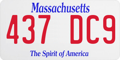 MA license plate 437DC9
