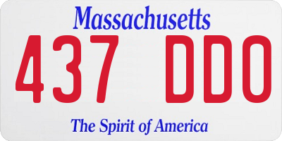 MA license plate 437DD0