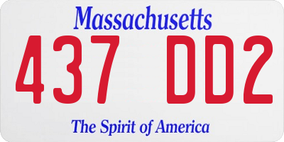 MA license plate 437DD2