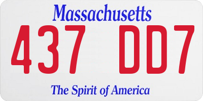 MA license plate 437DD7