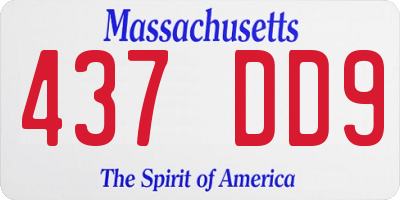 MA license plate 437DD9