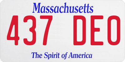 MA license plate 437DE0