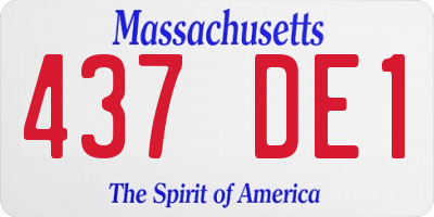 MA license plate 437DE1