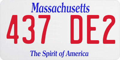 MA license plate 437DE2