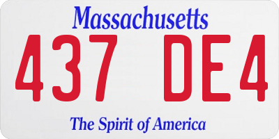MA license plate 437DE4