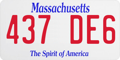 MA license plate 437DE6