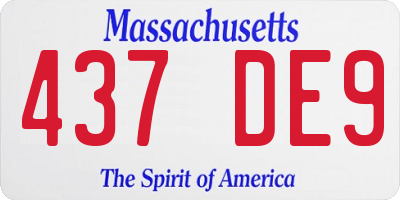 MA license plate 437DE9