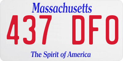 MA license plate 437DF0