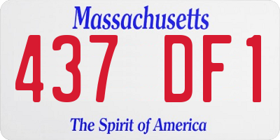 MA license plate 437DF1