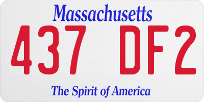 MA license plate 437DF2