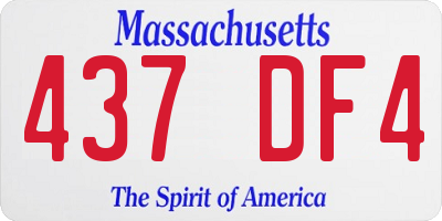 MA license plate 437DF4