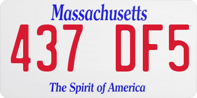 MA license plate 437DF5