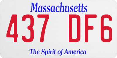 MA license plate 437DF6