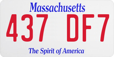 MA license plate 437DF7