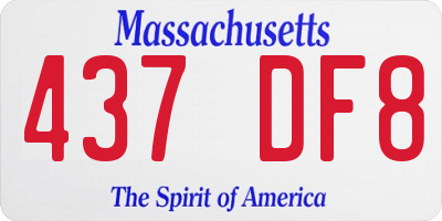 MA license plate 437DF8