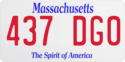 MA license plate 437DG0