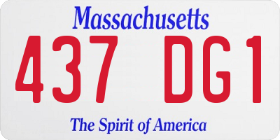 MA license plate 437DG1