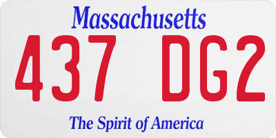 MA license plate 437DG2