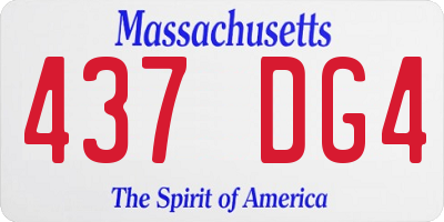 MA license plate 437DG4