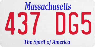 MA license plate 437DG5