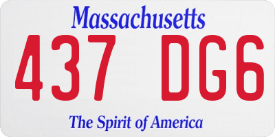 MA license plate 437DG6