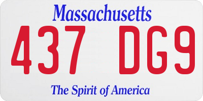 MA license plate 437DG9