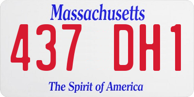 MA license plate 437DH1