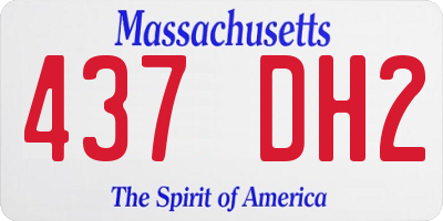 MA license plate 437DH2