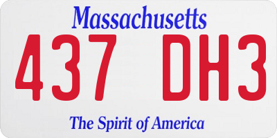 MA license plate 437DH3