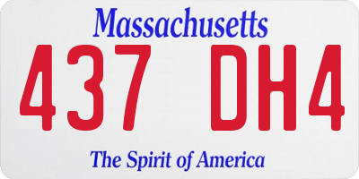 MA license plate 437DH4