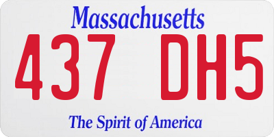 MA license plate 437DH5