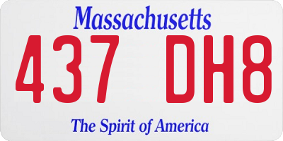 MA license plate 437DH8