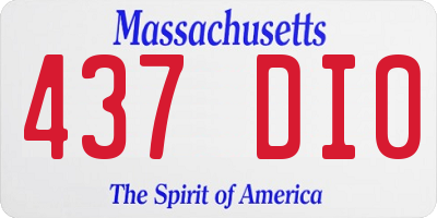 MA license plate 437DI0