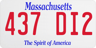 MA license plate 437DI2