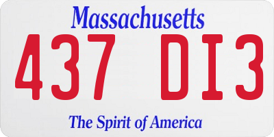 MA license plate 437DI3