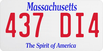 MA license plate 437DI4