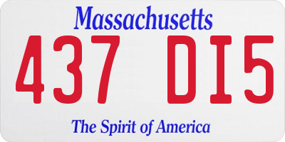 MA license plate 437DI5