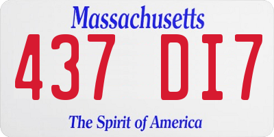 MA license plate 437DI7