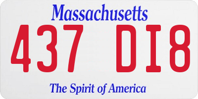 MA license plate 437DI8