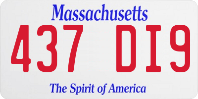 MA license plate 437DI9