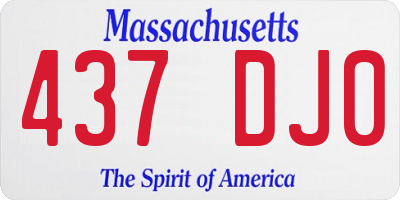 MA license plate 437DJ0